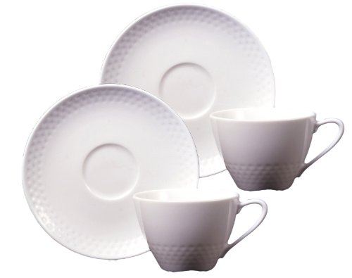 Noritake ファインポーセレン リズモホワイト カップ&ソーサーペアセット P5389L/1610