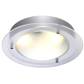 TP24 Lima IP44 Rated Flush Fitting in Chrome and Glass Finish