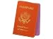 Leather Passport Holder -Pumpkin/Pink