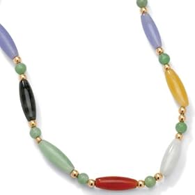 Multi-Color Jade 14k Necklace 18 by Jade Birthstones