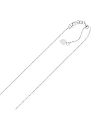 0.70mm 10K White Gold Adjustable Box Chain
