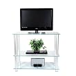42" Extra Tall Glass and Aluminum TV Stand