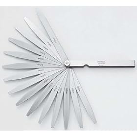 Mitutoyo 184-308S, Thickness Gage / Feeler Gage, 0.05mm to 0.8mm, 10 Leaves, Straight, 150mm Long Leaves