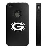 Apple iPhone 4 4S 4G Black Aluminum & Silicone Case Green Bay Packers
