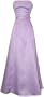 50's Strapless Satin Long Gown Bridesmaid Prom Dress Holiday Formal Junior Plus Size, Medium, Lilac