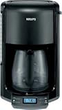 KRUPS FME214 Programmable 12-Cup Coffee Maker with Glass Carafe and LED Control Panel Coffee Machine, Black