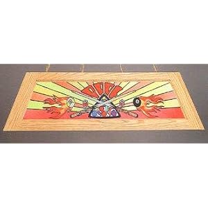 Z-Lite Players 4 Light Mahogany Billiard Table Fixture by Z-Lite