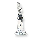 Sterling Silver Antiqued Lighthouse Charm with 20 inch Sterling Silver Chain