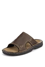 Blue Harbour Leather Open Toe Slip-On Mule Sandals