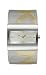 DKNY Gold-Tone Imprinted Mesh Bracelet Silver-Tone Dial Women's Watch #NY4702