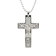 Stainless Steel Carbon Fiber Crucifix Cross with Jesus Christ Pendant Necklace