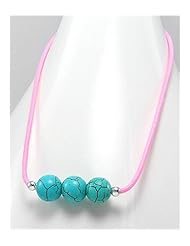 Pink Stretch necklace In Sterling Silver Necklace