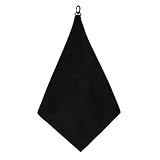 Black Tri Fold Microfiber Golf Towel by BeeJo