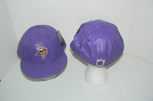 NFL Minnesota Vikings Leather Fitted Baseball Hat Size 7 3/4