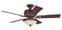 HUNTER HR 23801 52" Ceiling Fan Aged Umber W/ Lite & 5 Bretton Forest/Antique Cherry Blades