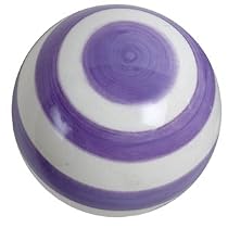Lavender & White Striped Ceramic Drawer Pull