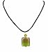 Necklace - N156 - Murano Style Glass Pendant - Square ~ Lt. Amethyst and Lime Green on Velvet Flock Cord