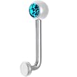 14 Gauge 5mm Zircon Blue Gem Vertical Hood Piercing -7/16" 2.5mm Rise