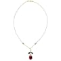 14K Gold Carnelian & Iolite Tudor Necklace