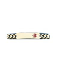 14K Yellow Gold Medical Alert ID Figaro Chain Bracelet - Length 8 Inch