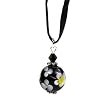 Murano Glass Pendant Jewelry - Flora Black