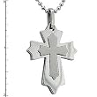 Stainless Steel Cross Pendant on 22 Inch Bead Chain