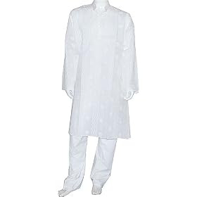 Men Cotton Clothing Embroidered Kurta Pajama Size M Chest :39 (chgkp021)