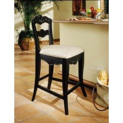Hills Of Provence Counter Stool, 24 Seat Height (Antique Black) (40H x 18W x 21D) by Bar Stools
