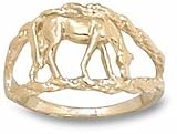 Grazing Horse Ladies &acute; Ring Size 6 - 14KT Gold Jewelry - B0000DZLQY