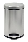 simplehuman CW1113 1-3/5-Gallon Mini Round Step Can, Brushed Stainless