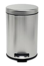 simplehuman CW1113 1-3/5-Gallon Mini Round Step Can, Brushed Stainless