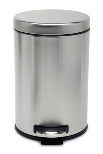 simplehuman CW1113 1-3/5-Gallon Mini Round Step Can, Brushed Stainless