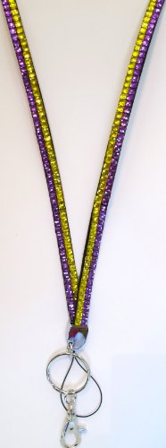 Vertical Purple & Gold Rhinestone Lanyard Identification Holder -Celebrate LSU Tigers Football of NFL Minnesota Vikings with this sparkling 