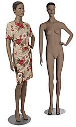 Ethnic Mannequins With Brushed Chrome Base (Female)