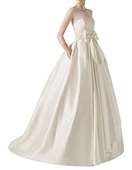  Illusion  Long Sleeves  Ball Gown Wedding Dress/Tunic  with a Brush/Sweep Train  With a Bow(s)