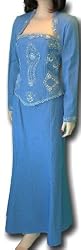 Strapless Denim 2 Piece Setin Blue Denim