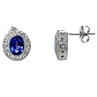 14K White Gold Tanzanite and Diamond Earrings