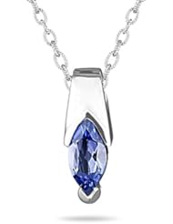 1/2 Cts Marquise Tanzantine Pendant in 14K White Gold