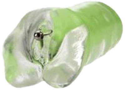California Exotic Novelties Glow Stroker - Pierced Pussy, Green