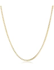 Italian 14k Yellow Gold 0.70mm Round Box Chain Necklace