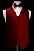 Tuxedo Vest - 5 Button Diamond Pattern "red" with Matching Bowtie