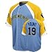 Majestic Milwaukee Brewers #19 Robin Yount Light Blue-Gold Wheelhouse Cooperstown Player Baseball Jersey (X-Large)