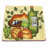 Wine And Cheese Divided Ceramic Dish