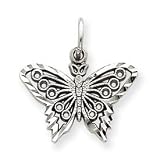 14k White Gold Butterfly Pendant