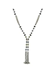 Starry Nights Tassel Necklace Silver Tone