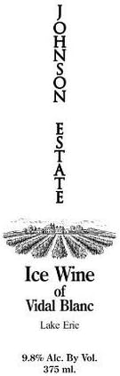2013 Johnson Estate Vidal Blanc Ice Wine 375ml