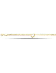 10K Yellow Gold Double Strand With Heart Anklet (10 Inches)