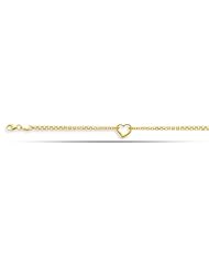 14K Yellow Gold Double Strand With Heart Anklet (10 Inches)