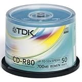 TDK Blank CD's 700MB 52X Speed - 50 Spindle Pack CD-R80