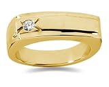 0.10 ctw Men's Diamond Ring in 14K Yellow Gold
